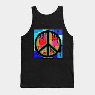 peace red blue pop art Tank Top